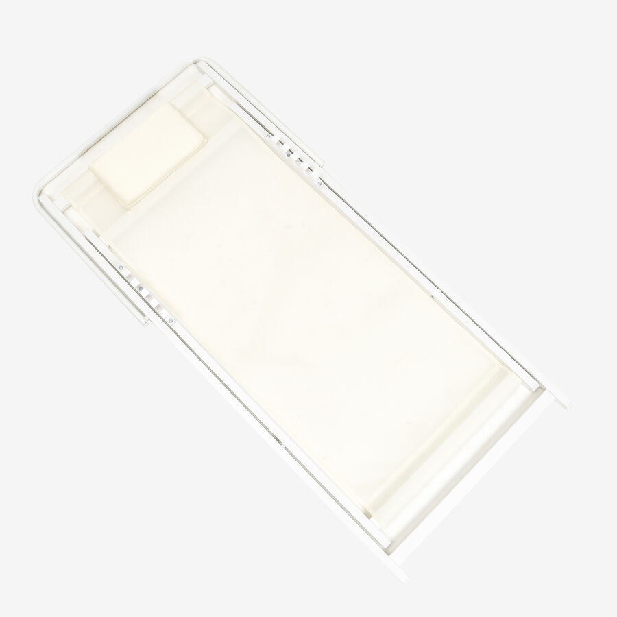 Hamaca reclinable de aluminio y textiline blanca 104x58x76cm