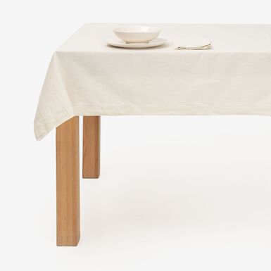 Mantel de algodón beige Vainica Ø160cm