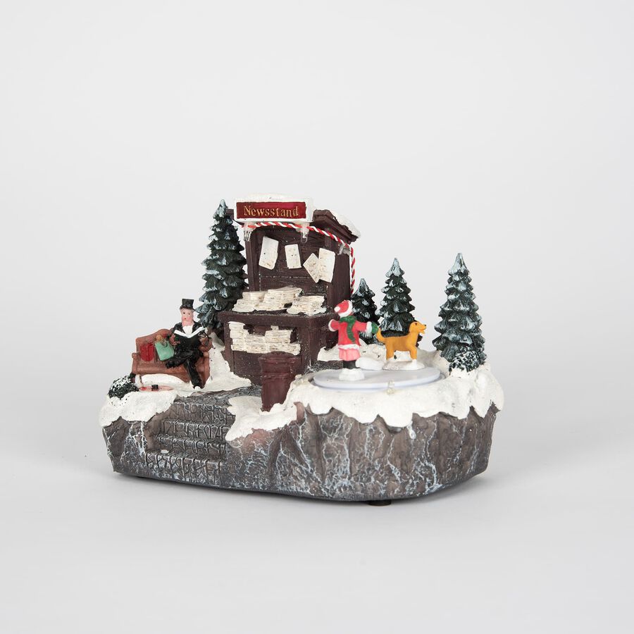 Figura decorativa Pueblo de Navidad con luz LED 20cm en varios modelos