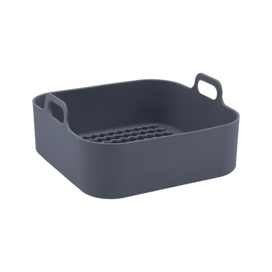 Cesta freidora de silicona gris 19x19x9cm
