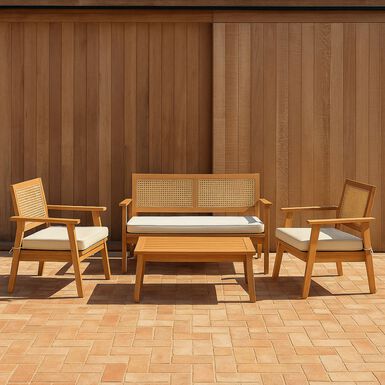 Set de jardín de 4 piezas de madera de acacia Corfu