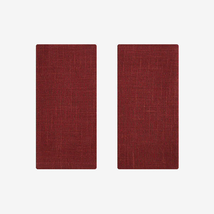 Set de 2 servilletas de algodón vino pespunte crudo Arosa 43x43cm