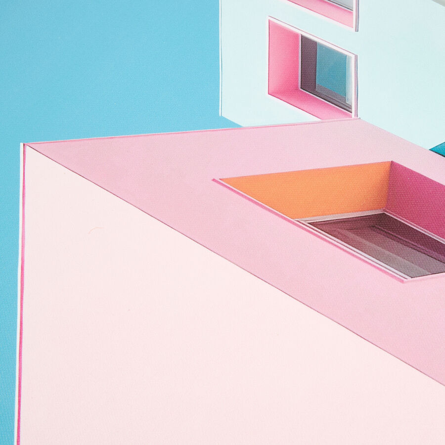 Cuadro con marco y cristal Pink Cottage 30x40cm