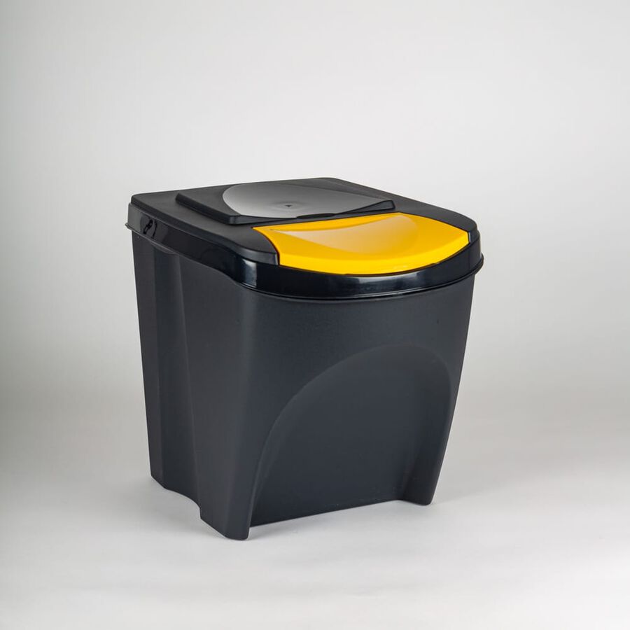 Set de 3 cubos de reciclaje de plástico 40x30x34cm