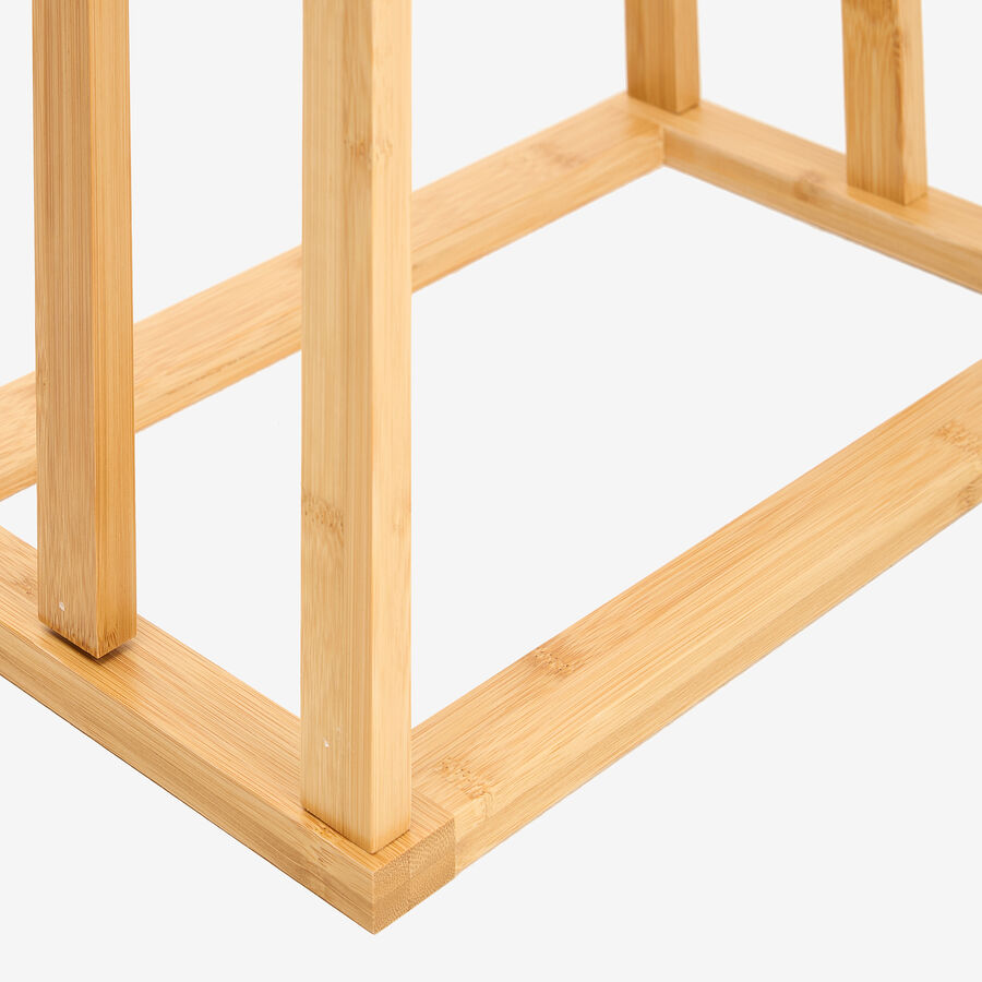 Toallero de pie de bambú con 3 barras 40x24x82cm