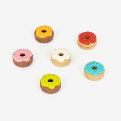 Conjunto de 6 marcadores para copas de silicona Donuts