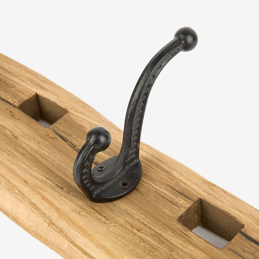 Perchero de pared de madera con 3 ganchos 75x13,5cm