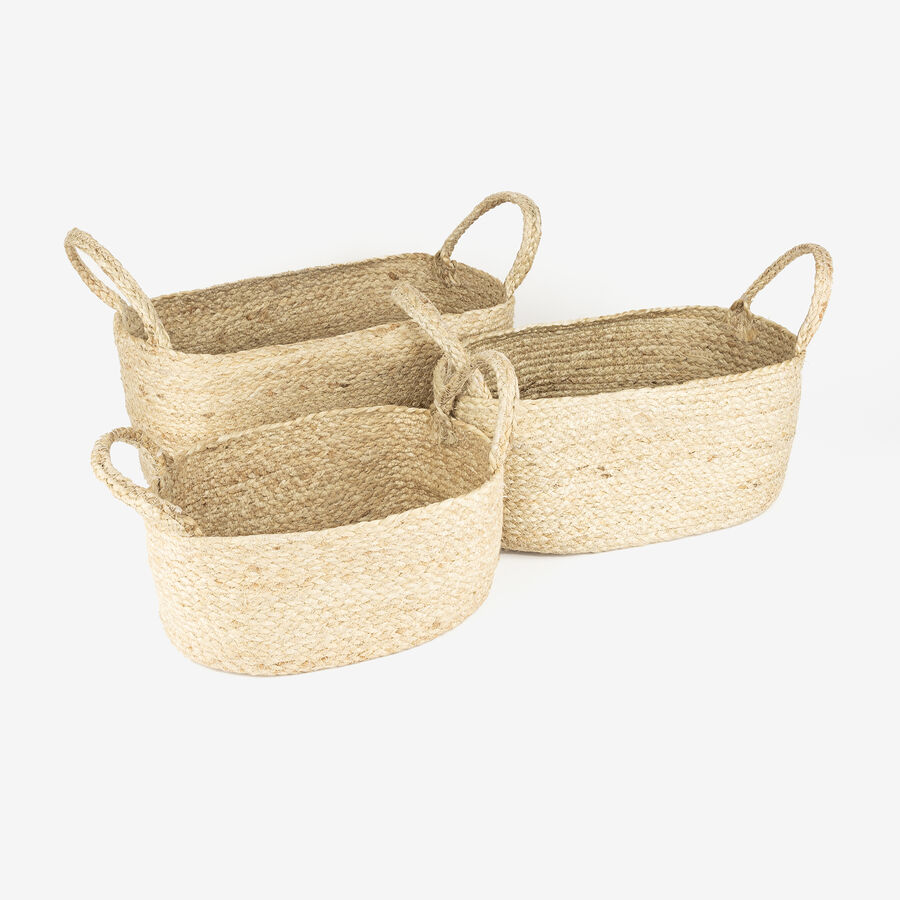 Cesta de yute ovalada Fita 40x26x18cm