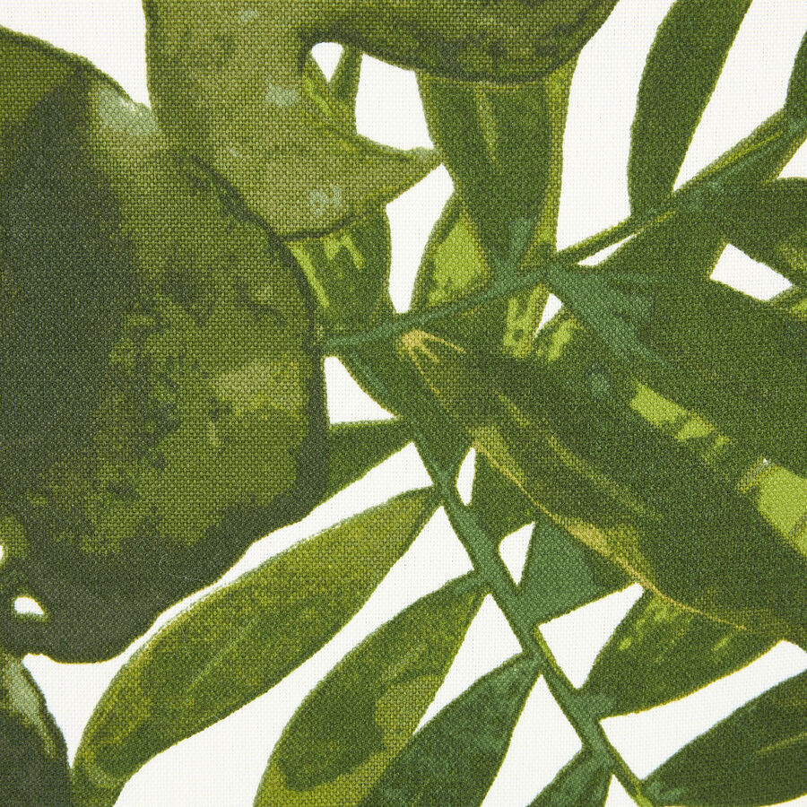 Coj&iacute;n de exterior con hojas verdes de poli&eacute;ster 43x43cm