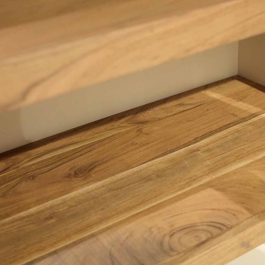 Vitrina de microcemento y madera Kurli 90x43x170 Clau&Chloe