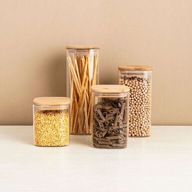 Tarro de cristal con tapa de bambú Brila 2L