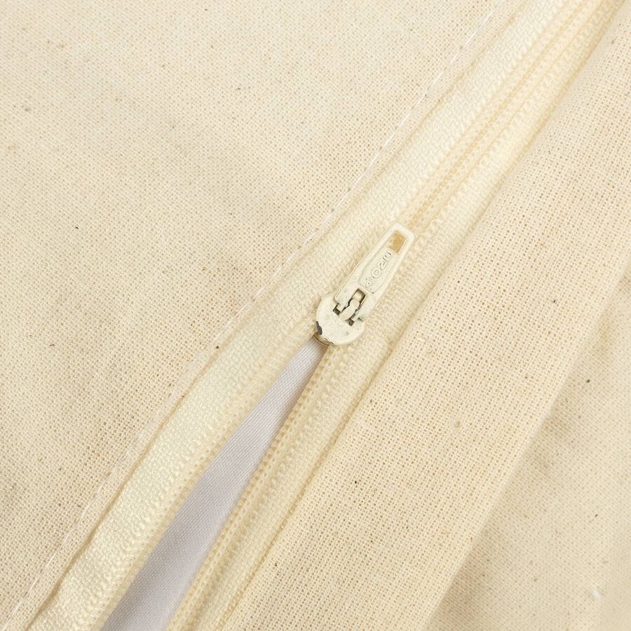 Funda de coj&iacute;n beige algod&oacute;n con flecos 60x60cm