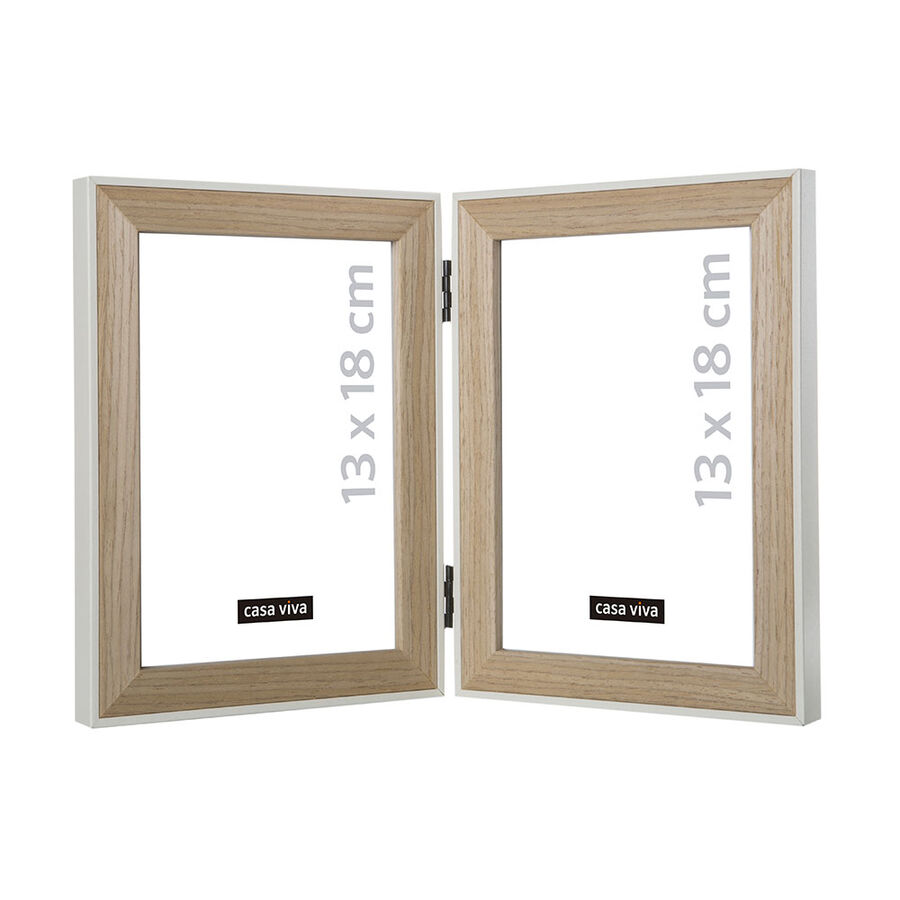 Marco Fotos Doble Madera 13x18