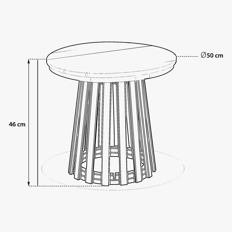Mesa auxiliar de jard&iacute;n de madera de acacia Osnik &Oslash;50x47cm