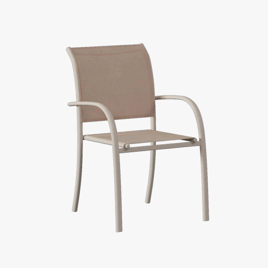 Silla de jard&iacute;n apilable de aluminio crema Piazor 56x65x88cm