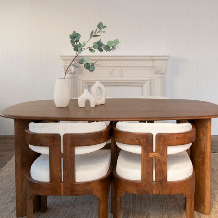 Silla de comedor de madera de mango Brislava 55x55x76cm Clau&Chloe
