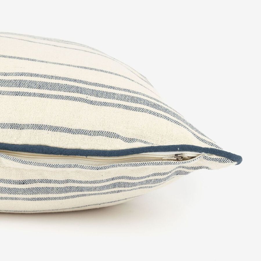 Funda de cojín de algodón con rayas azules Niza 45x45cm