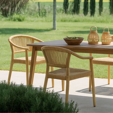 Silla de jard&iacute;n de aluminio y rat&aacute;n sint&eacute;tico Florida 56x60x78cm