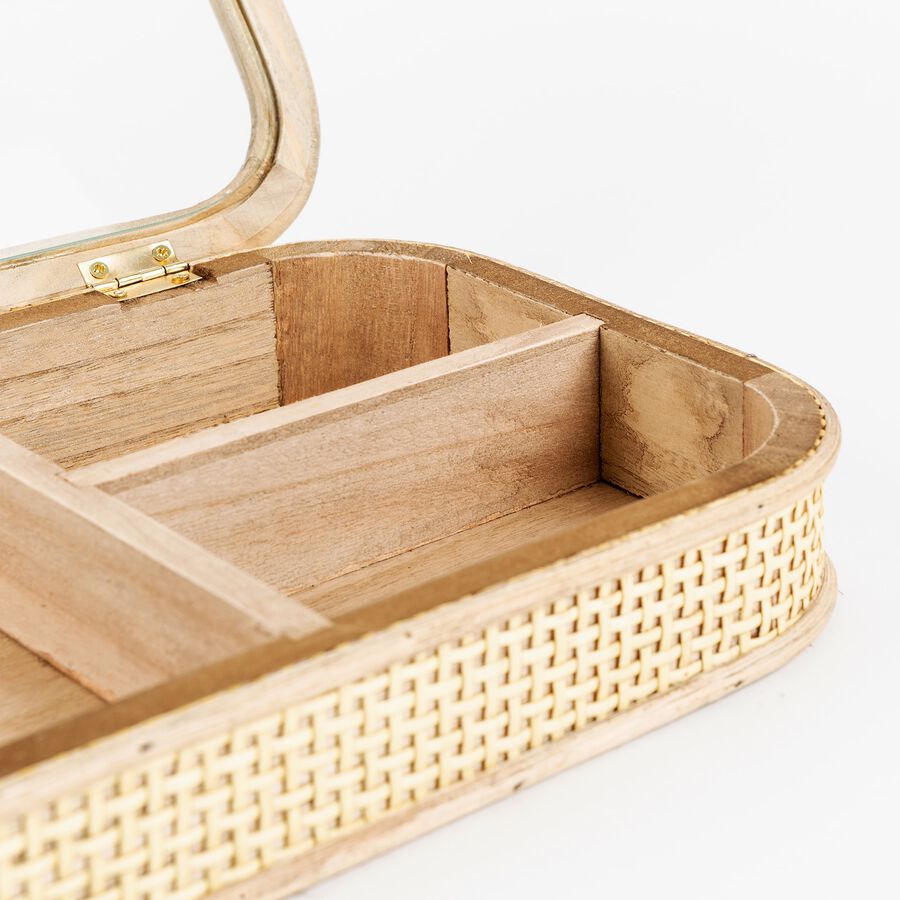 Joyero de madera 3 compartimentos Canaye 28x18cm