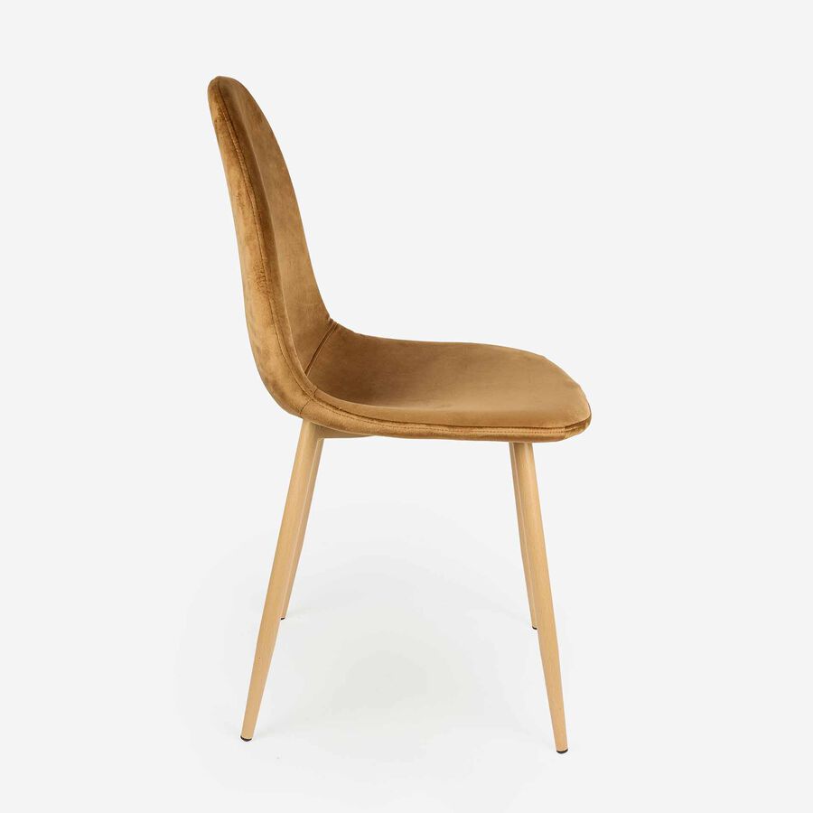 Silla de comedor de terciopelo marrón Concept 45x55x86cm