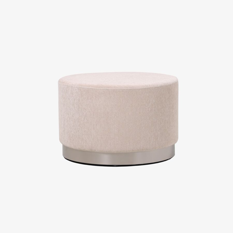 Puff redondo beige Garet Ø54x35cm