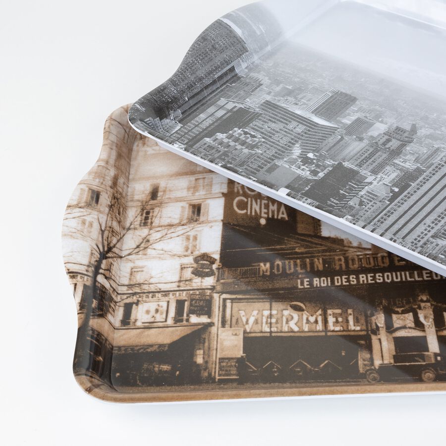 Bandeja dise&ntilde;o ciudad 48x30cm en varios modelos