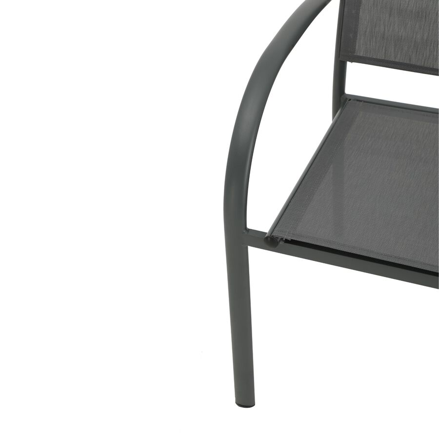 Silla de jardín de aluminio y textilene gris Tabarca 56x62x88cm