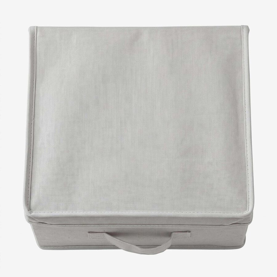 Caja de almacenaje con tapa de textil blanco Nube 31x28x15cm