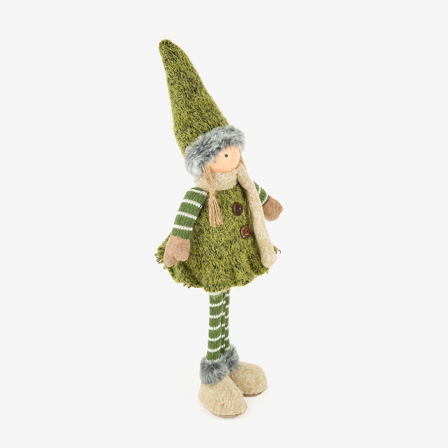 Figura decorativa Muñeca de pie verde 45cm