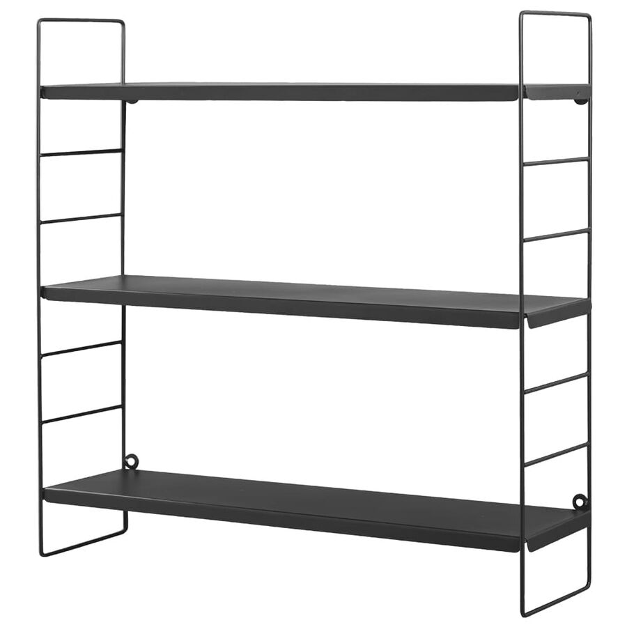 Estantería de pared con 3 estantes de metal 58x16x58cm