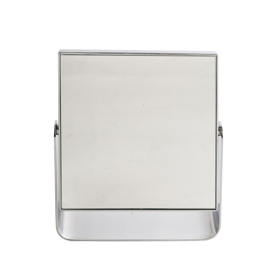 Espejo de ba&ntilde;o de 5 aumentos cromado de 15x15cm