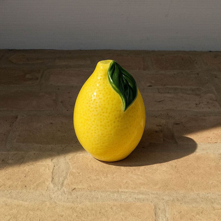 Jarrón de dolomita amarillo Limon Ø8x11cm