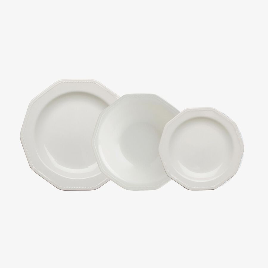 Vajilla de 12 piezas blanca de loza White windsor