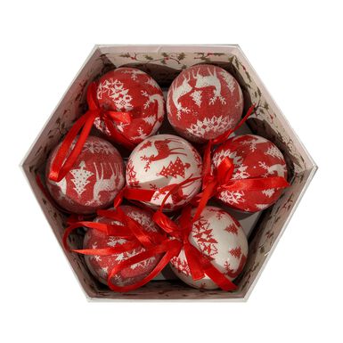 Set de 14 bolas decorativas Reno &Oslash;7,5cm