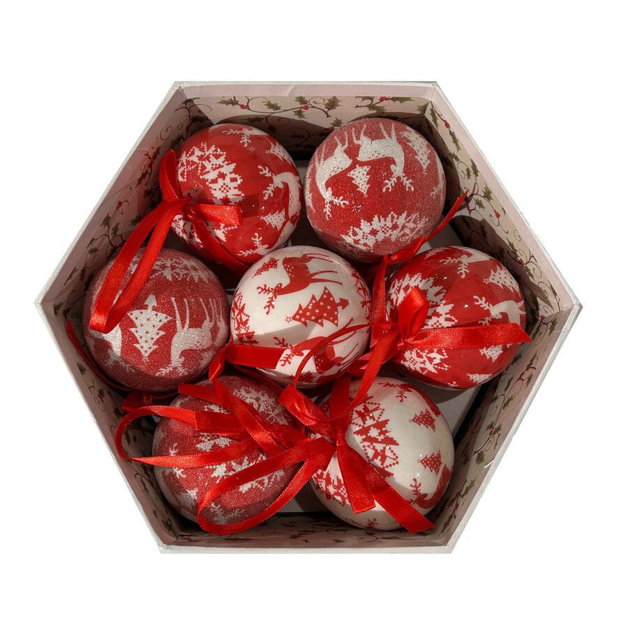 Set de 14 bolas decorativas Reno &Oslash;7,5cm