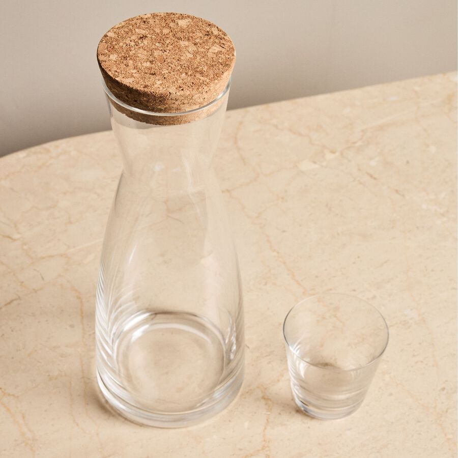 Botella de cristal tap&oacute;n corcho 1L - Bormioli