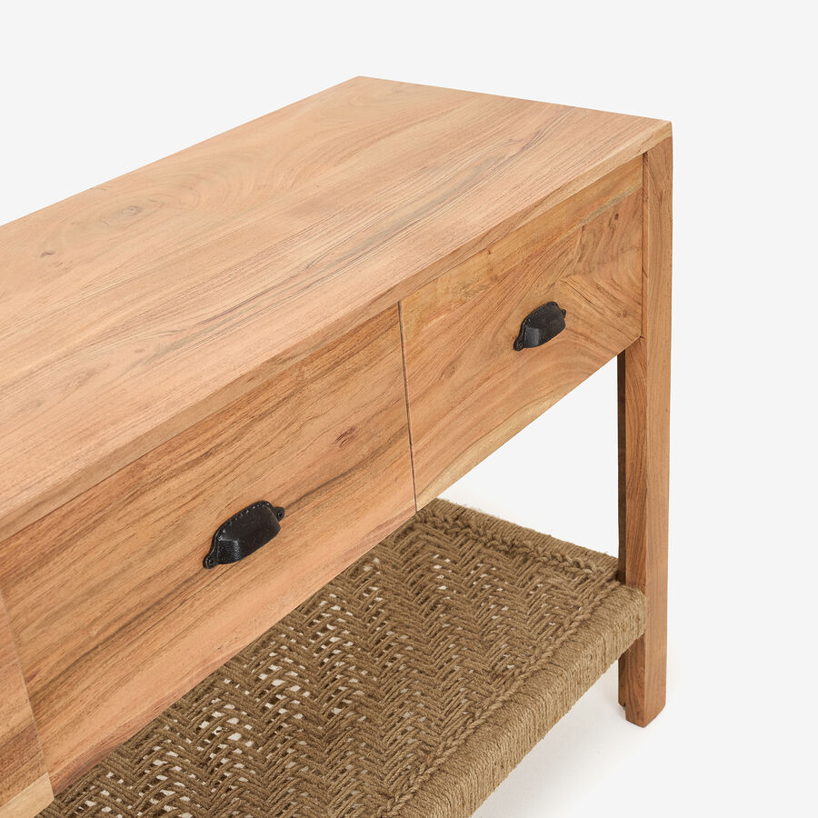 Consola de madera de acacia Bolt 170x40x75cm Clau&Chloe