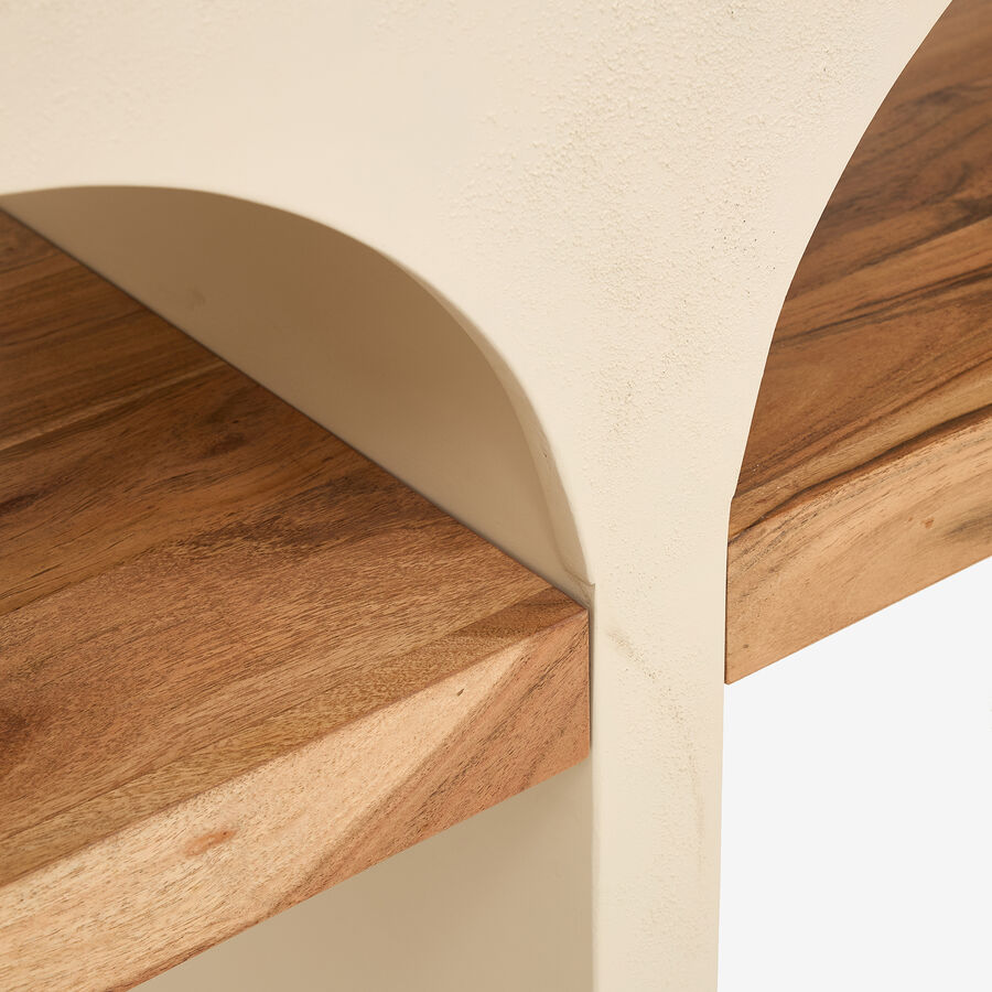 Aparador de microcemento y madera de acacia Kurli 120x35x76cm Clau&Chloe