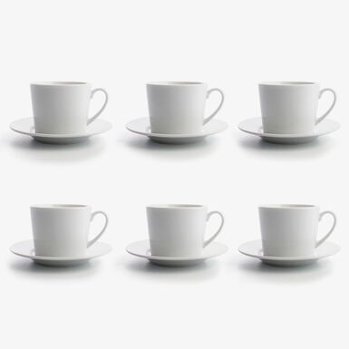 Set de 6 tazas de t&eacute; de porcelana 220cl