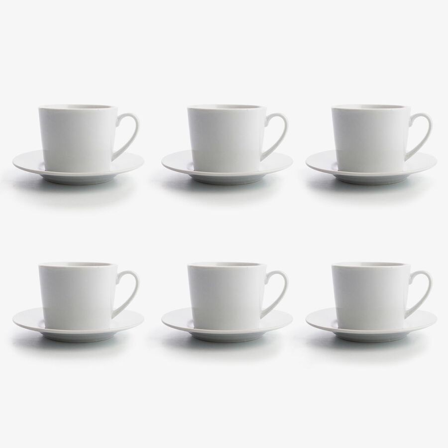 Set de 6 tazas de t&eacute; de porcelana 220cl