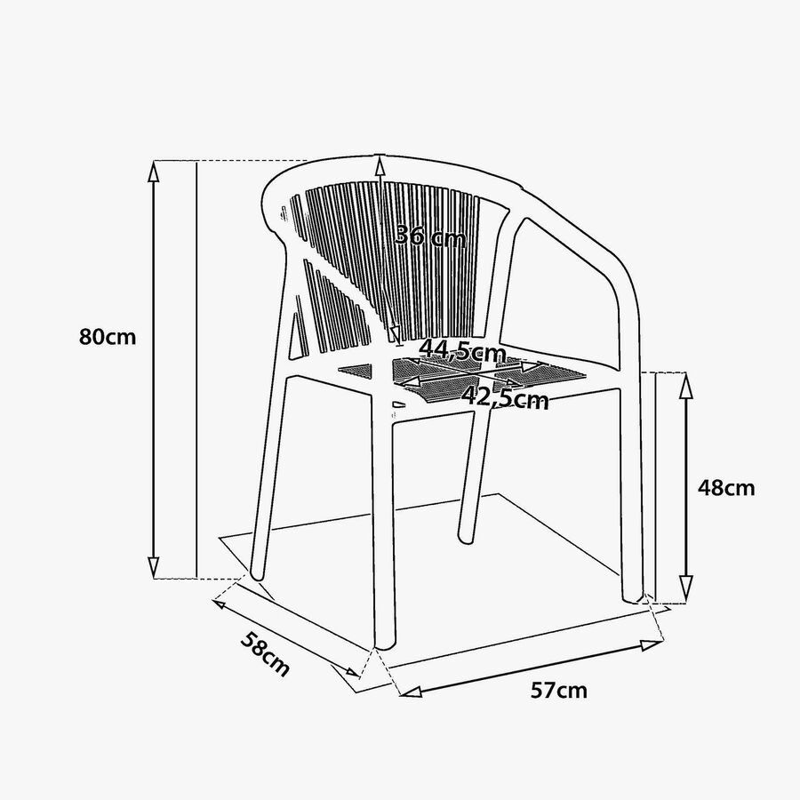 Silla de jard&iacute;n apilable de aluminio crema Rivan 57x62x80cm