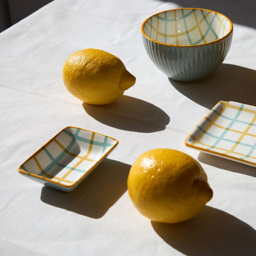 Fuente de cerámica cuadros Beida 7x9cm