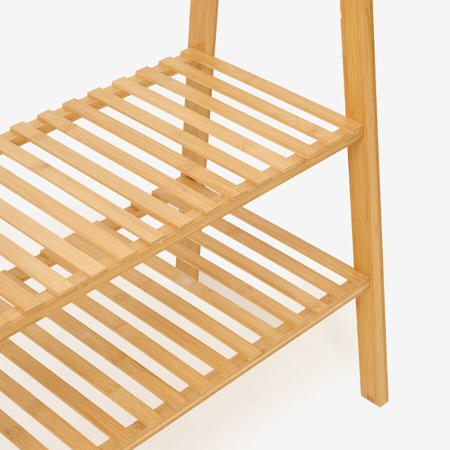 Perchero con estantes bamb&uacute; Isia 75x45x170cm