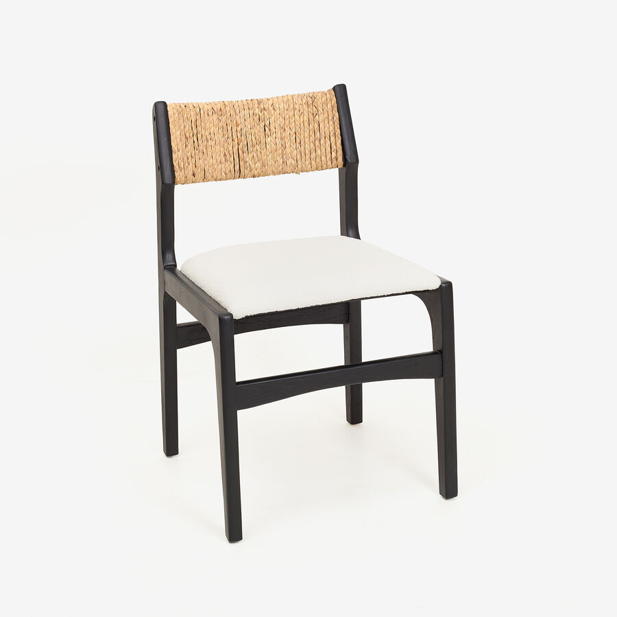 Silla de comedor de madera de olmo negra Jana 48x44x79cm Clau&Chloe