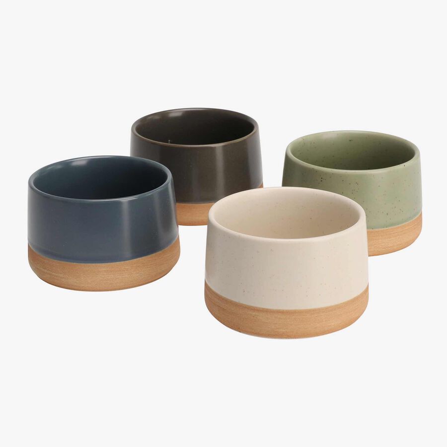 Set de 4 boles de cer&aacute;mica multicolor Wood 9x5cm