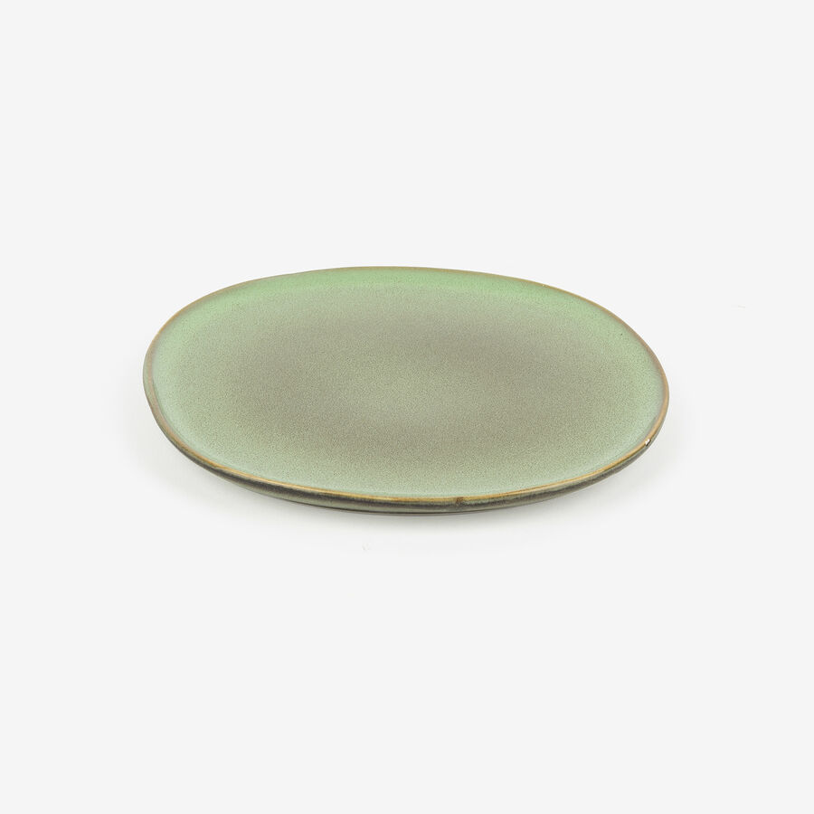 Plato de postre de gres verde Beget &Oslash;20cm