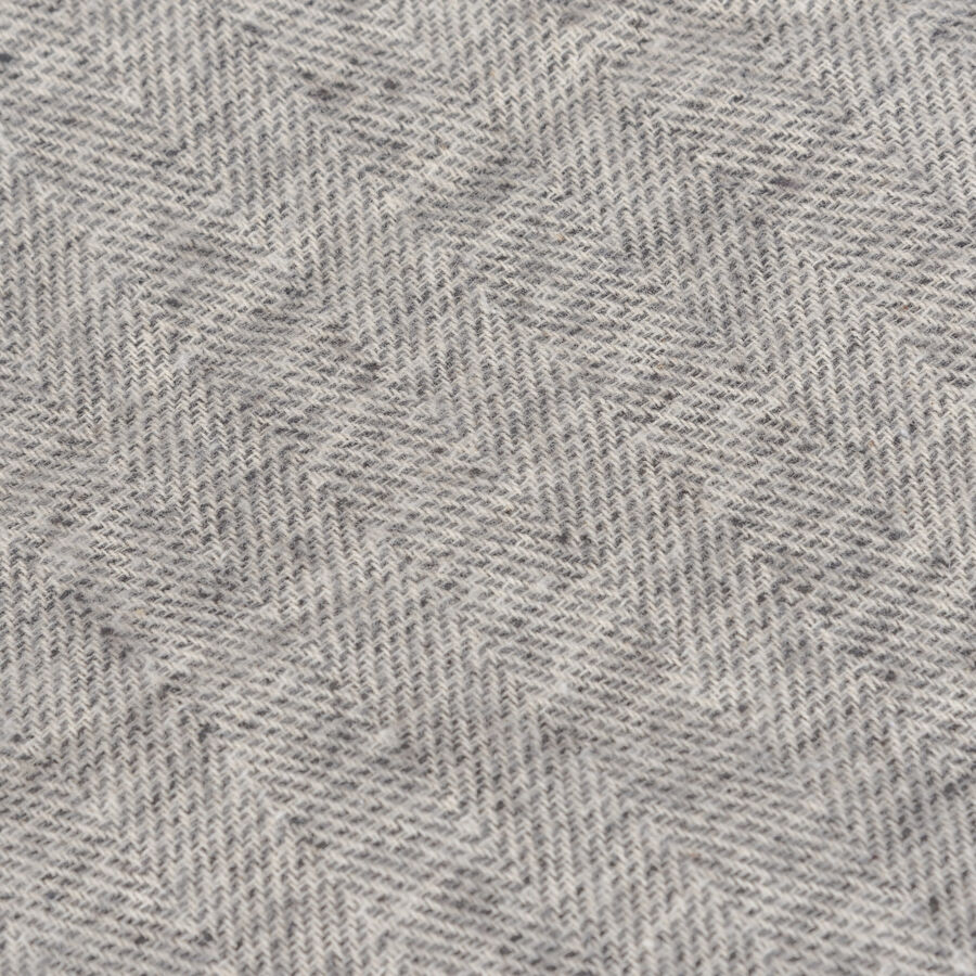 Plaid con flecos de algodón gris 130x170cm