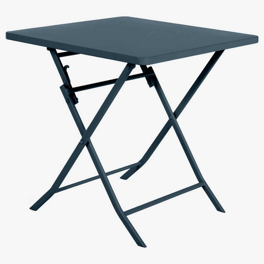 Mesa de jard&iacute;n plegable de acero azul Dixie 70x70x71cm