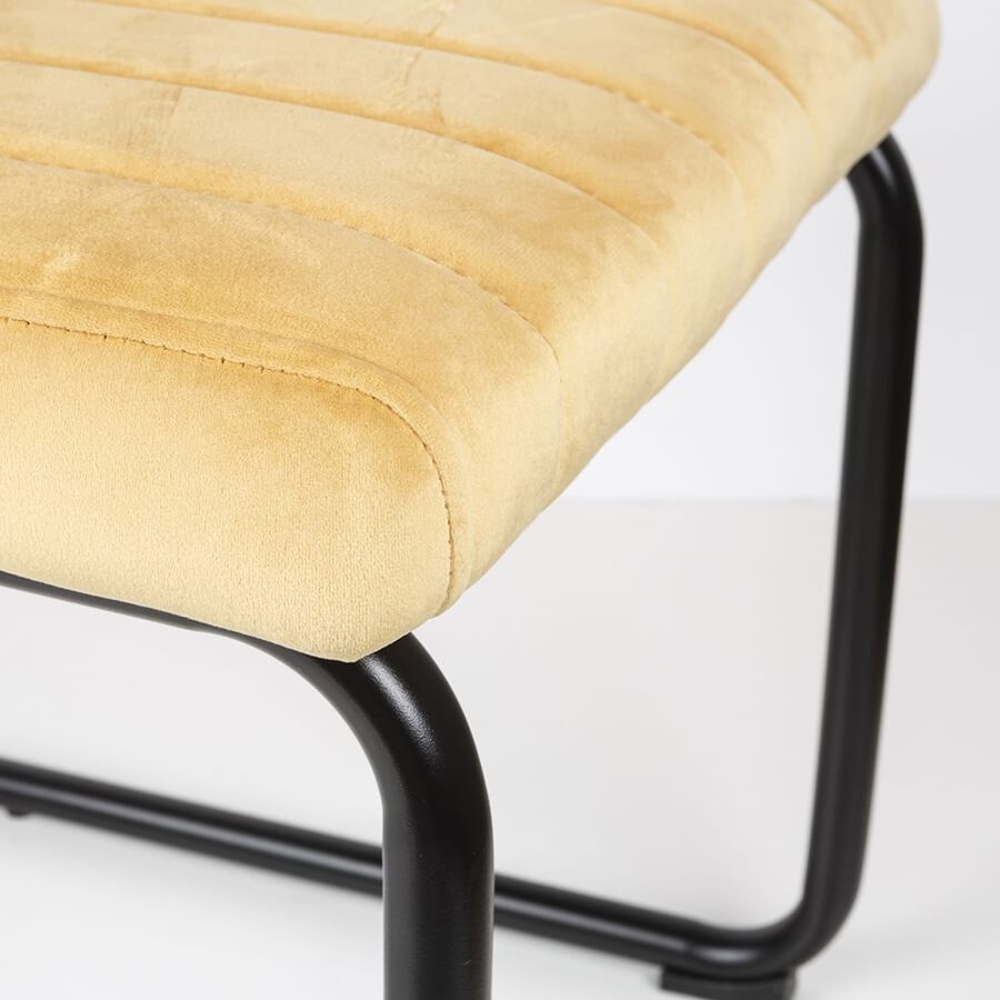 Silla de comedor de terciopelo amarillo Natalia 46x59x86cm