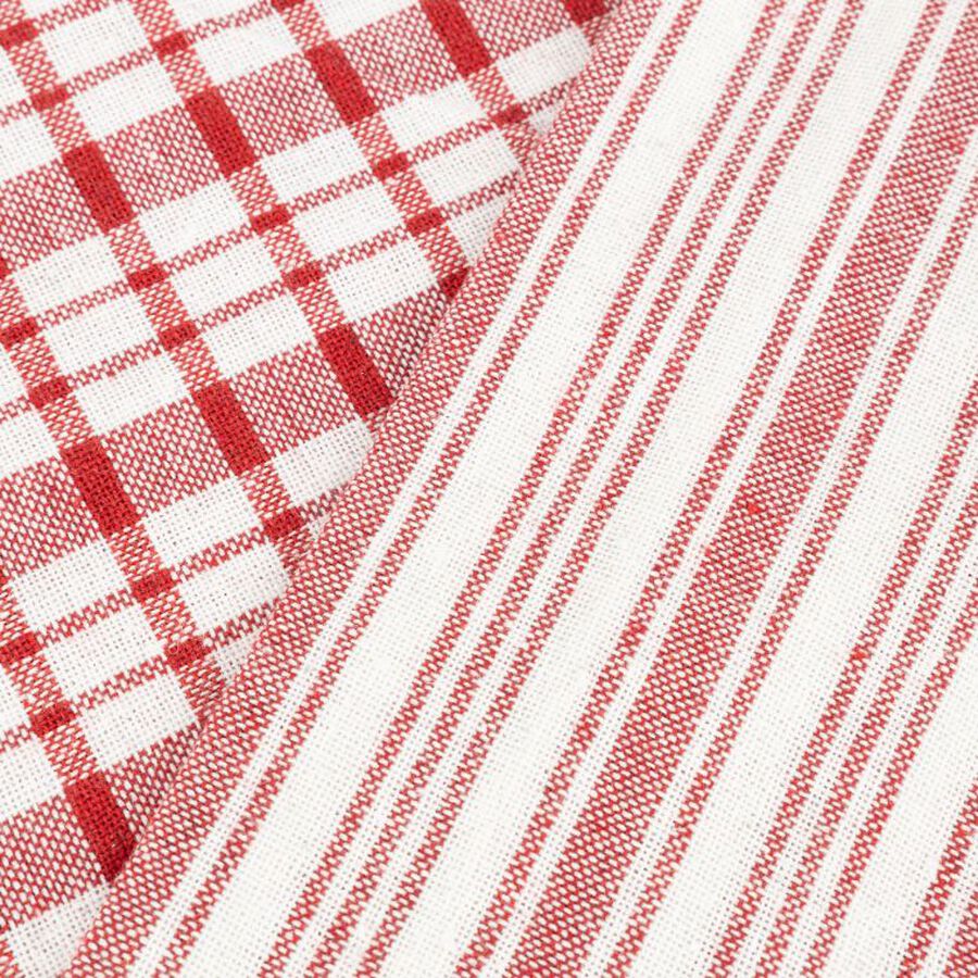 Set de 2 paños de algodón con rayas rojas Midson45x65cm